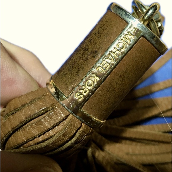 Michael Kors Tassel Charm Hang Tag Silver/Gold Tone Keychain Key Ring Fob Charm - Picture 11 of 13